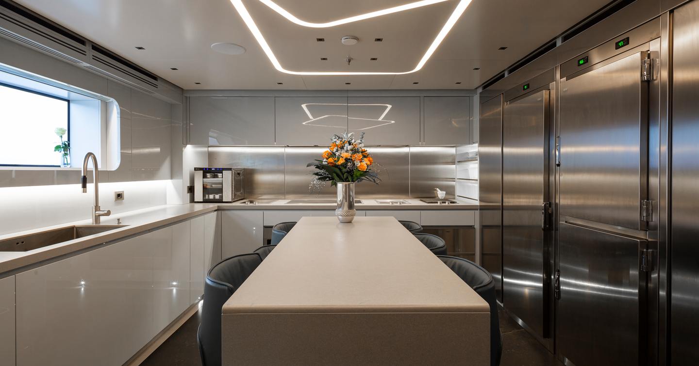 Tankoa-T580-Diamond-Binta-Review-main-galley-with-island-and-stainless-appliances