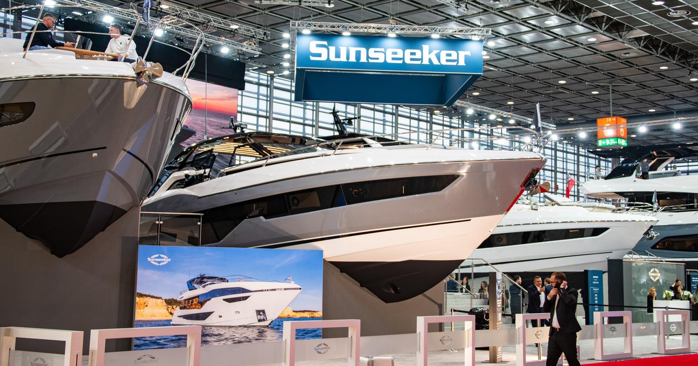 Sunseeker display at boot Dusseldorf boat show 