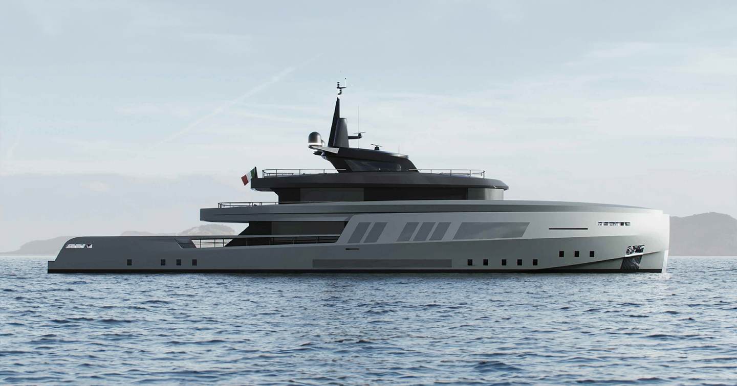 Rendering of explorer yacht Berserk 47 