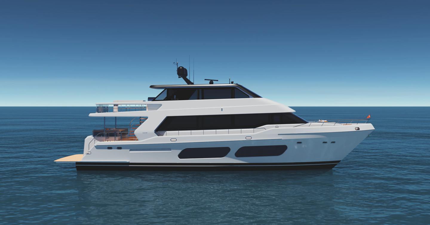 motor yacht CLB80 rendered model image