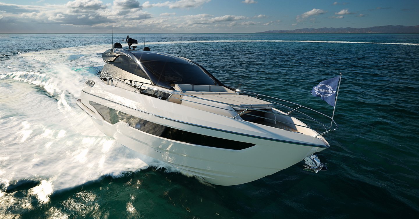 Sunseeker Predator 55 (Mk2) running shot starboard bow