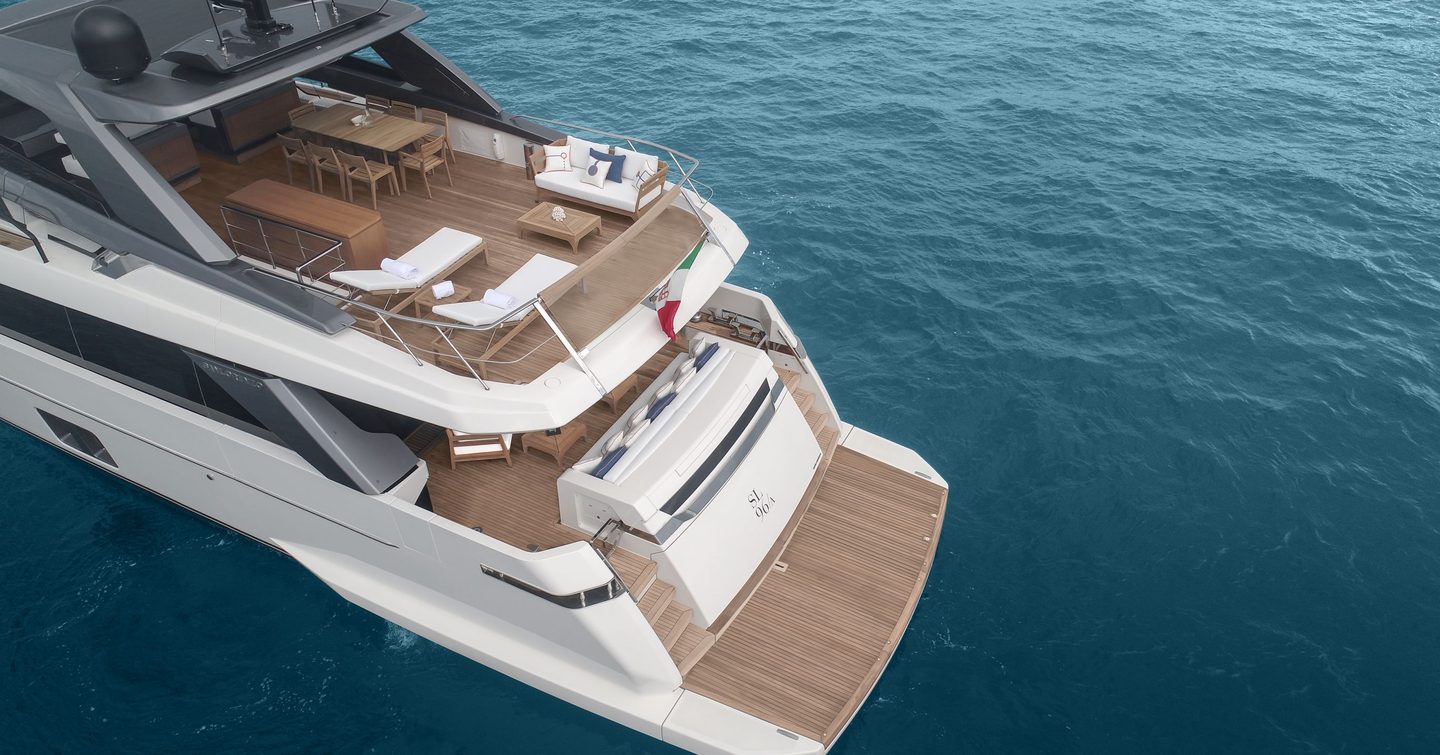 Aft decks of Sanlorenzo SL96 yacht