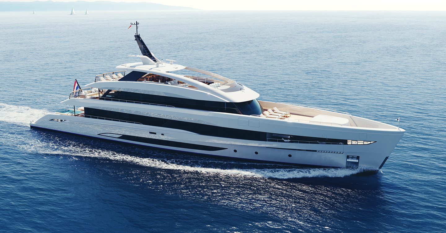 Heesen superyacht Project Grace underway side view 