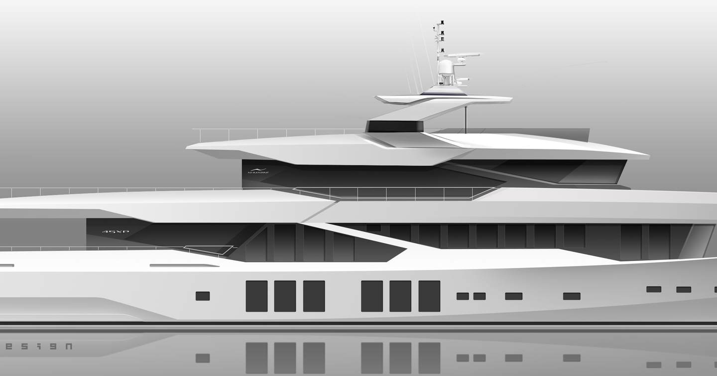 A rendering of the Numarine 45XP yacht