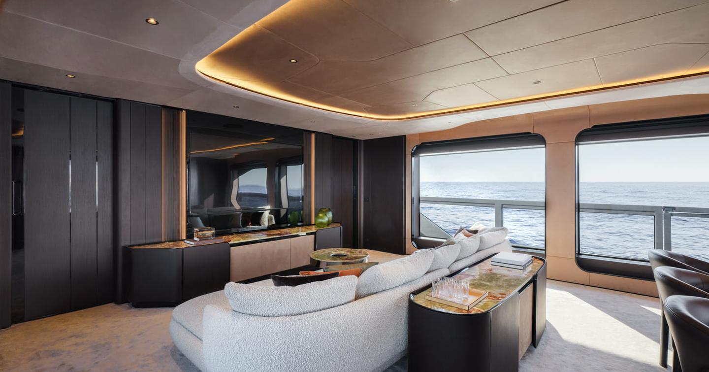 Maiora M30 motor yacht main saloon lounge 