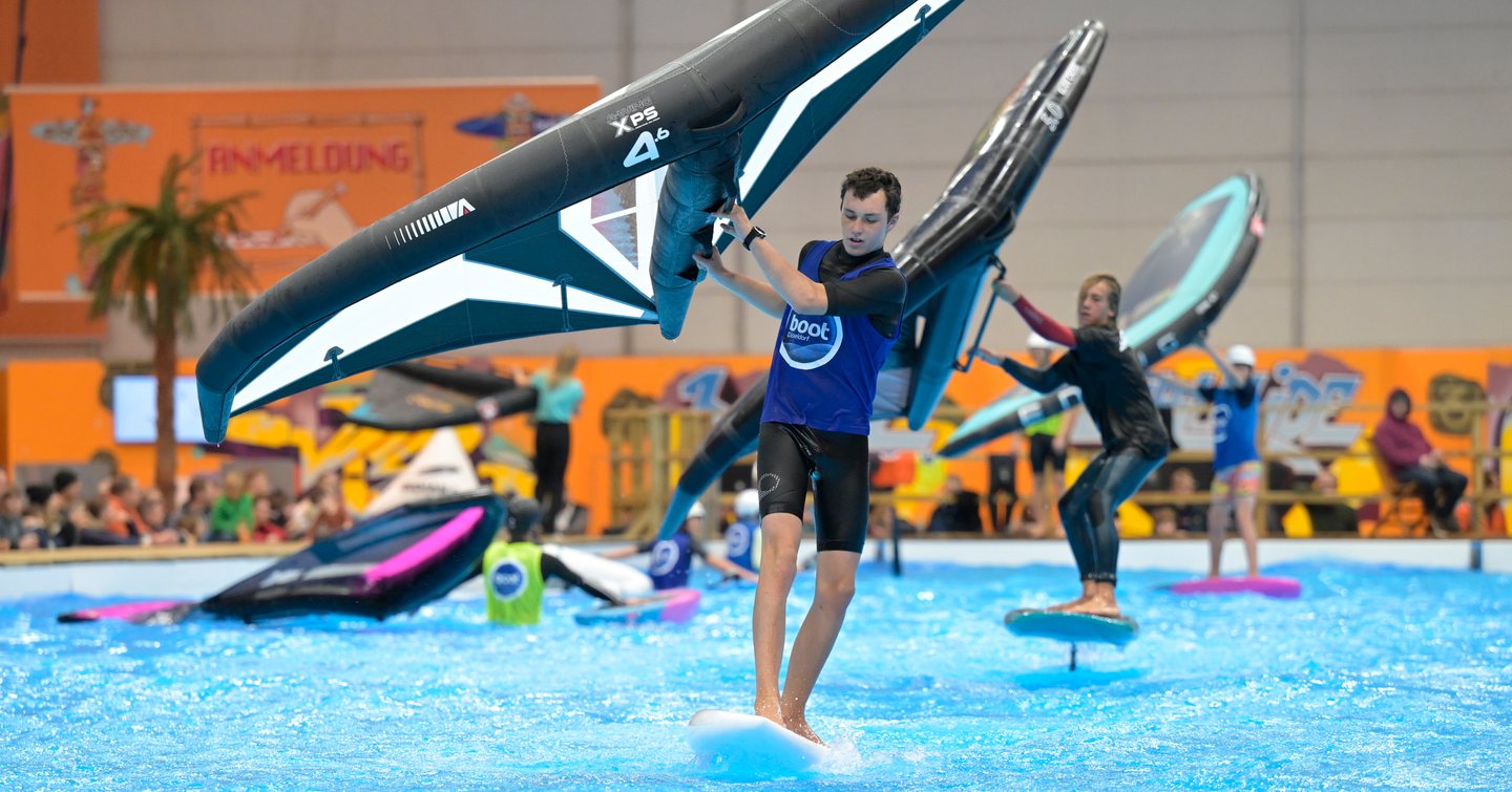 Watersports demonstrators in action at boot Dusseldorf