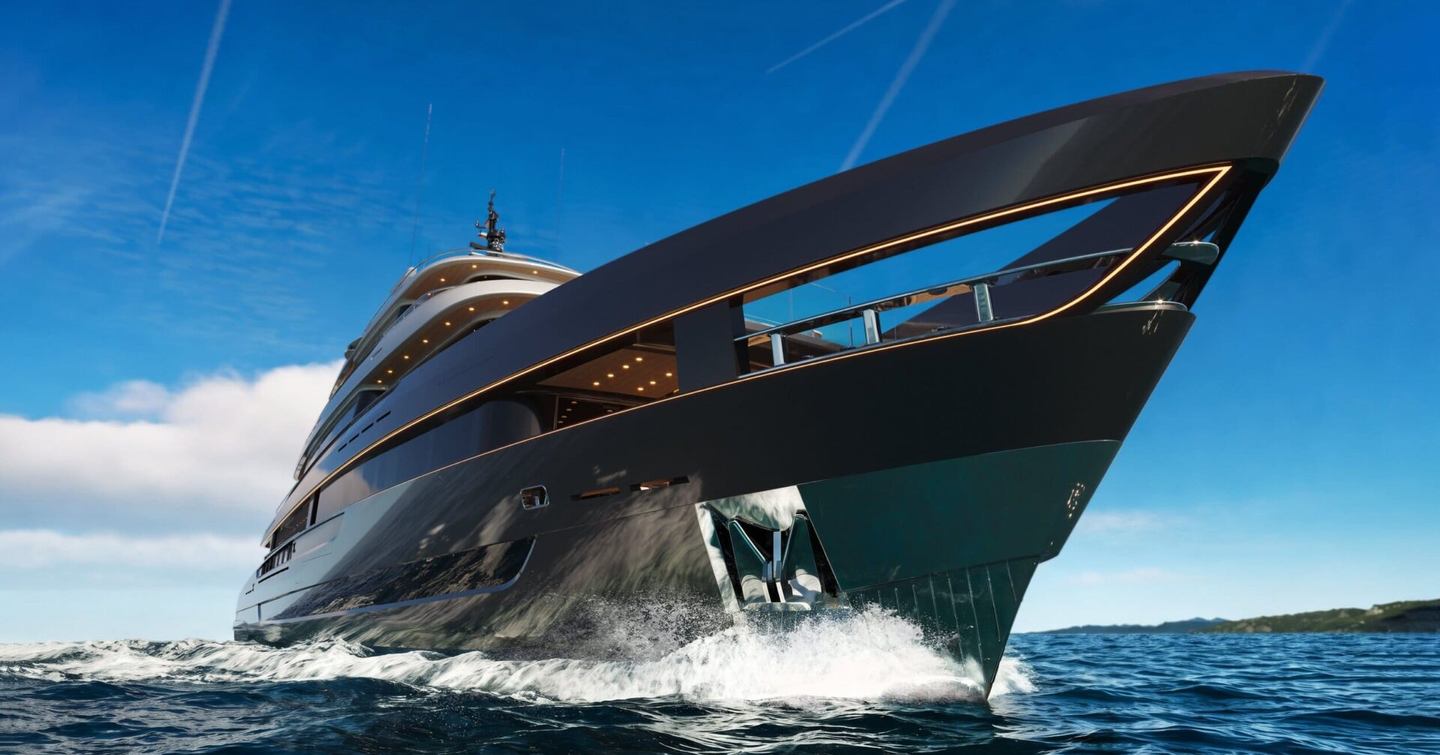 Maiora Supernova 50 bow rendering at sea