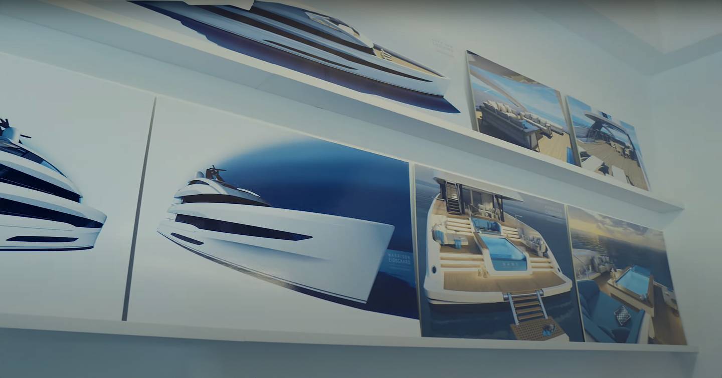 Superyacht Project Grace pictures on wall 