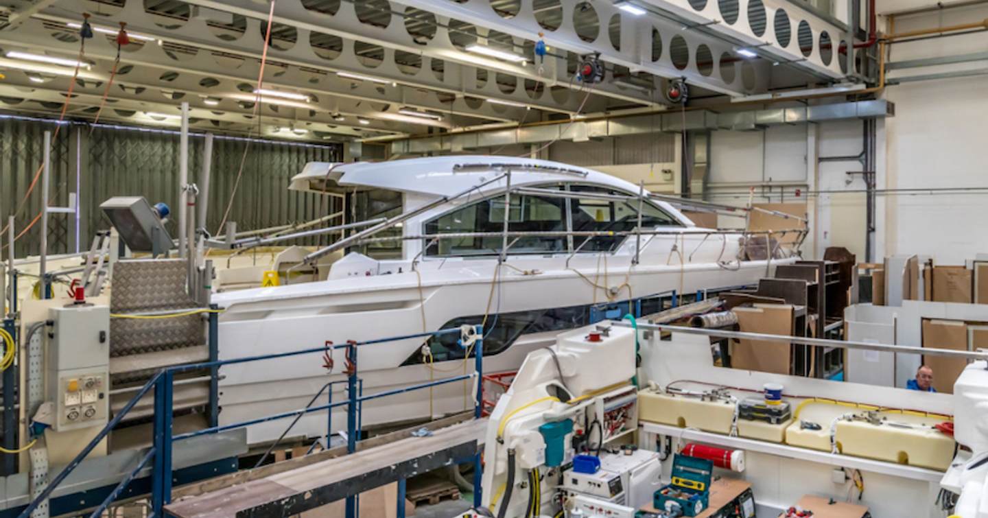 Yachts being built in Fairline factory