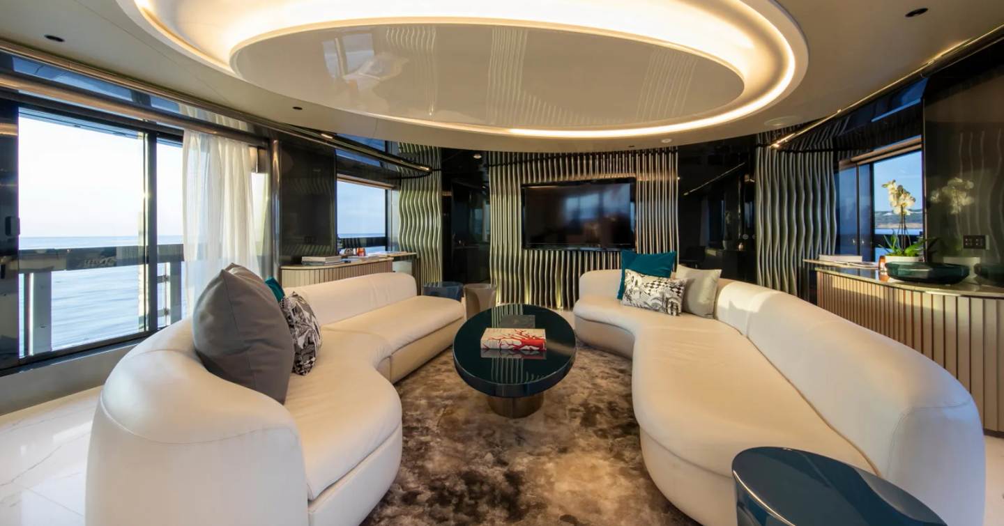 Motor Yacht Pandion Pearl's interior seating 