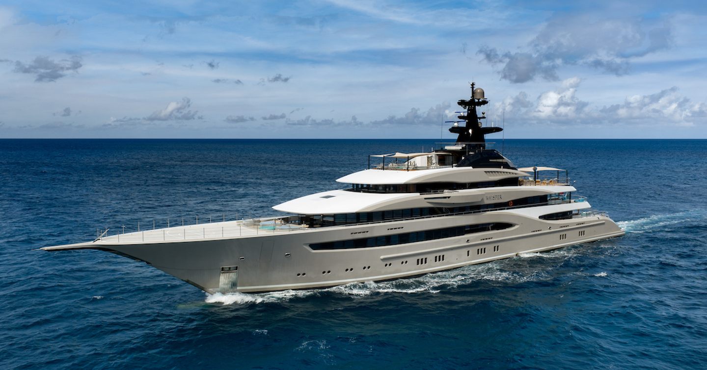 Lürssen superyacht Whisper underway bow view 