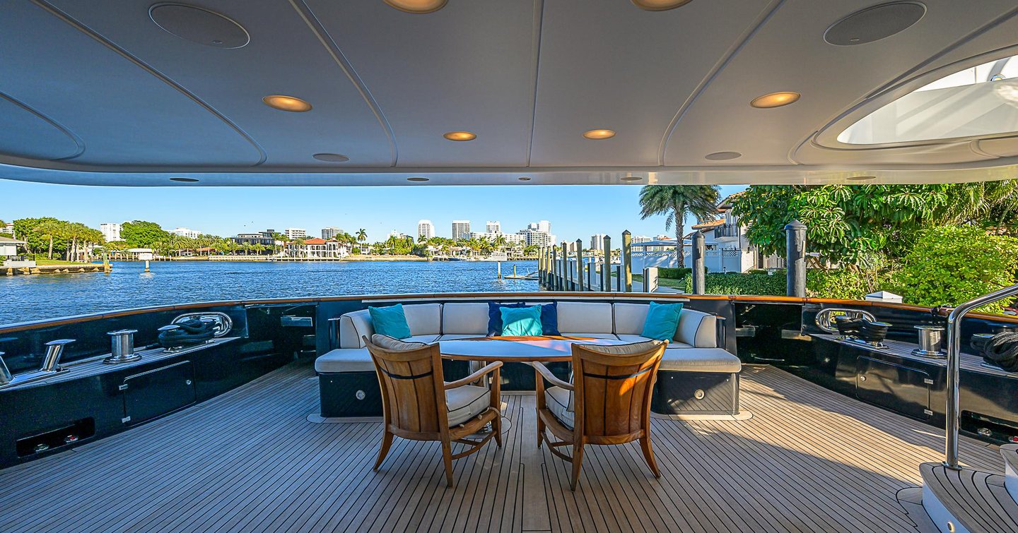  Superyacht Seascape V aft deck with C-shaped sofa 