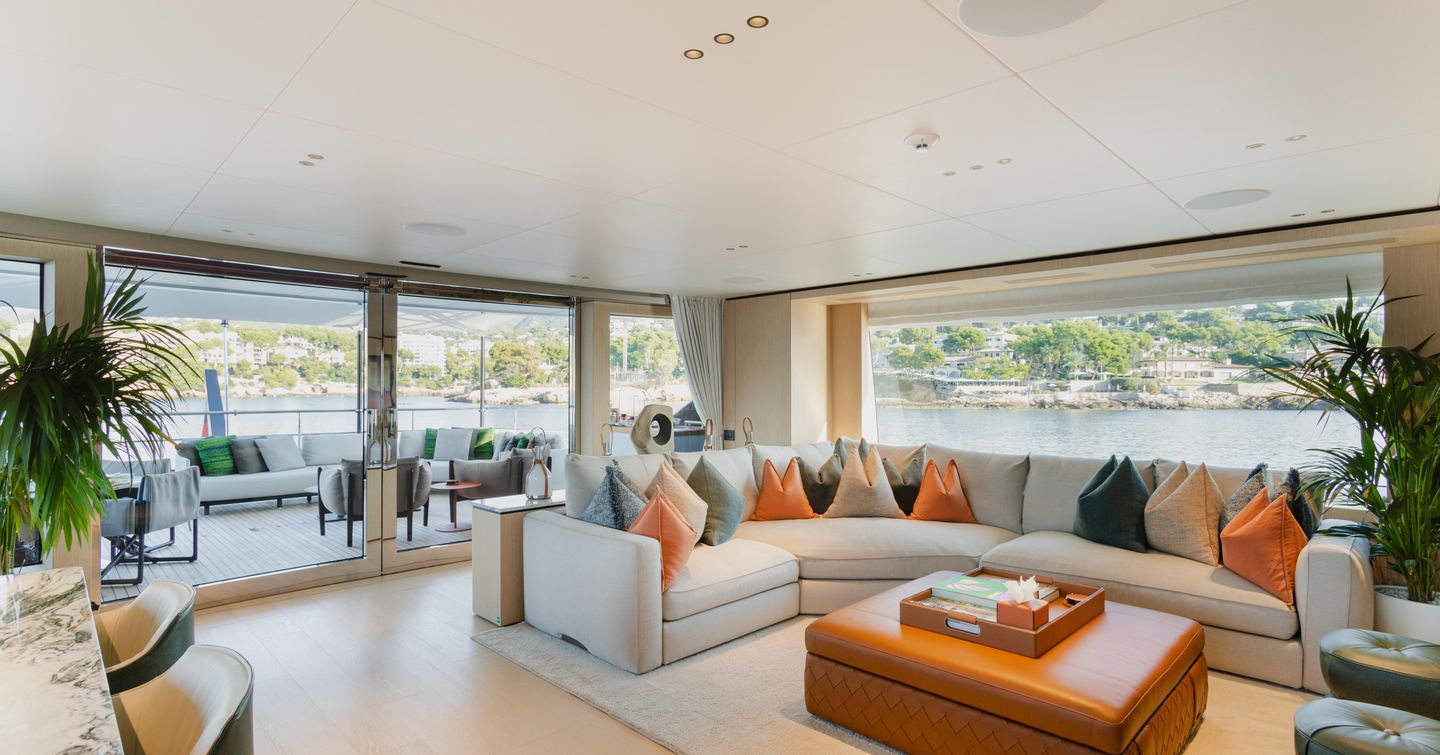  Maverick main saloon with L shaped sofa