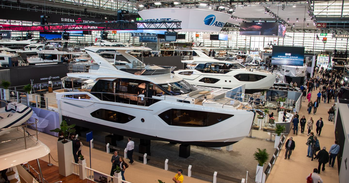 Motor yachts at the Boot Düsseldorf 2026 boat show 