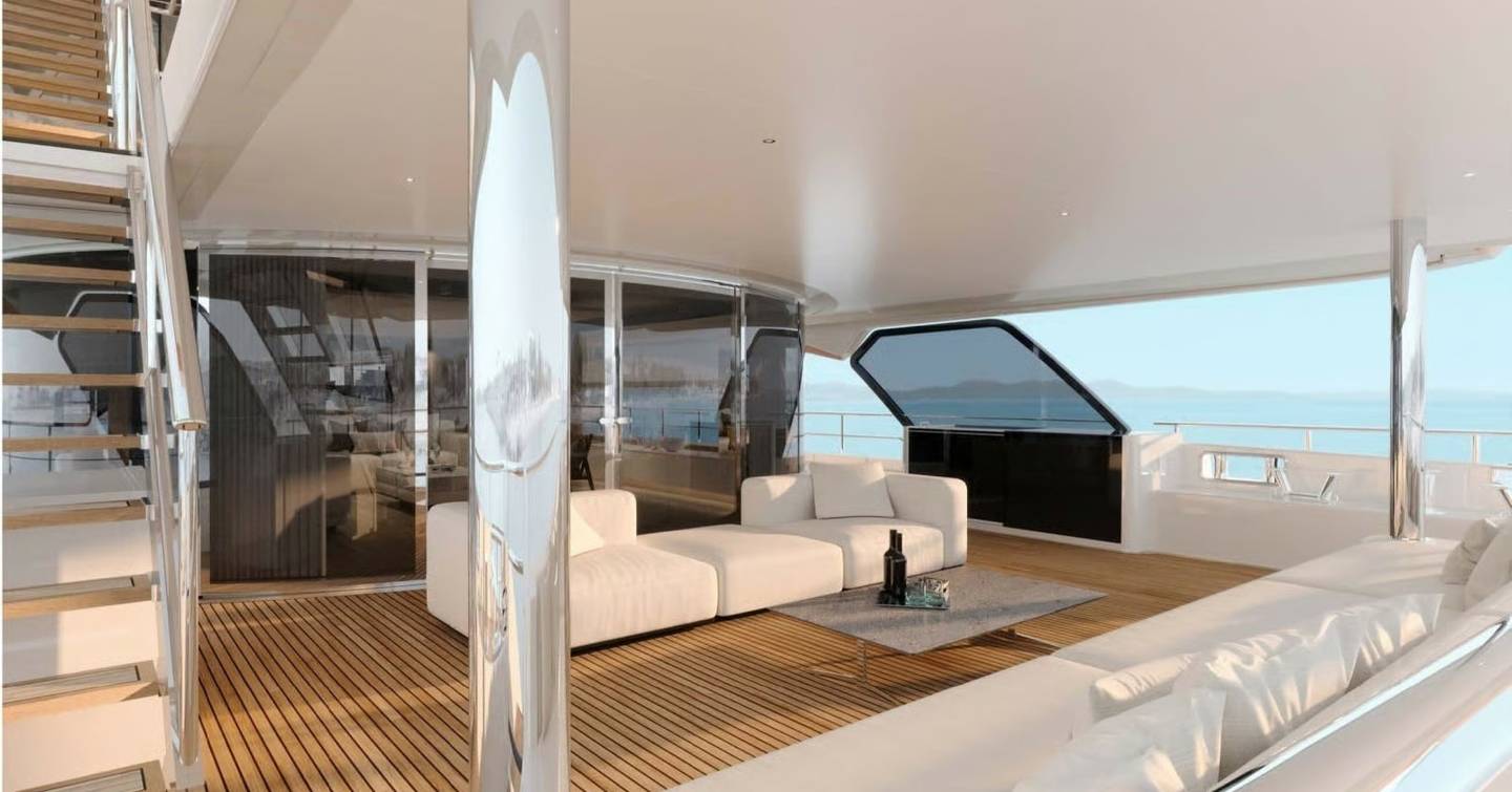 Benetti yacht Lumina aft deck lounge 