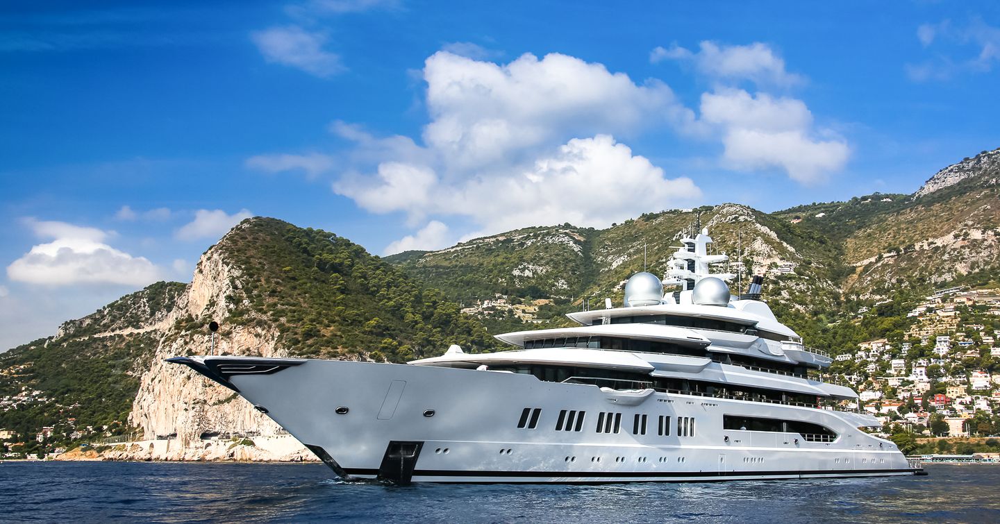 Superyacht Amadea at anchor 