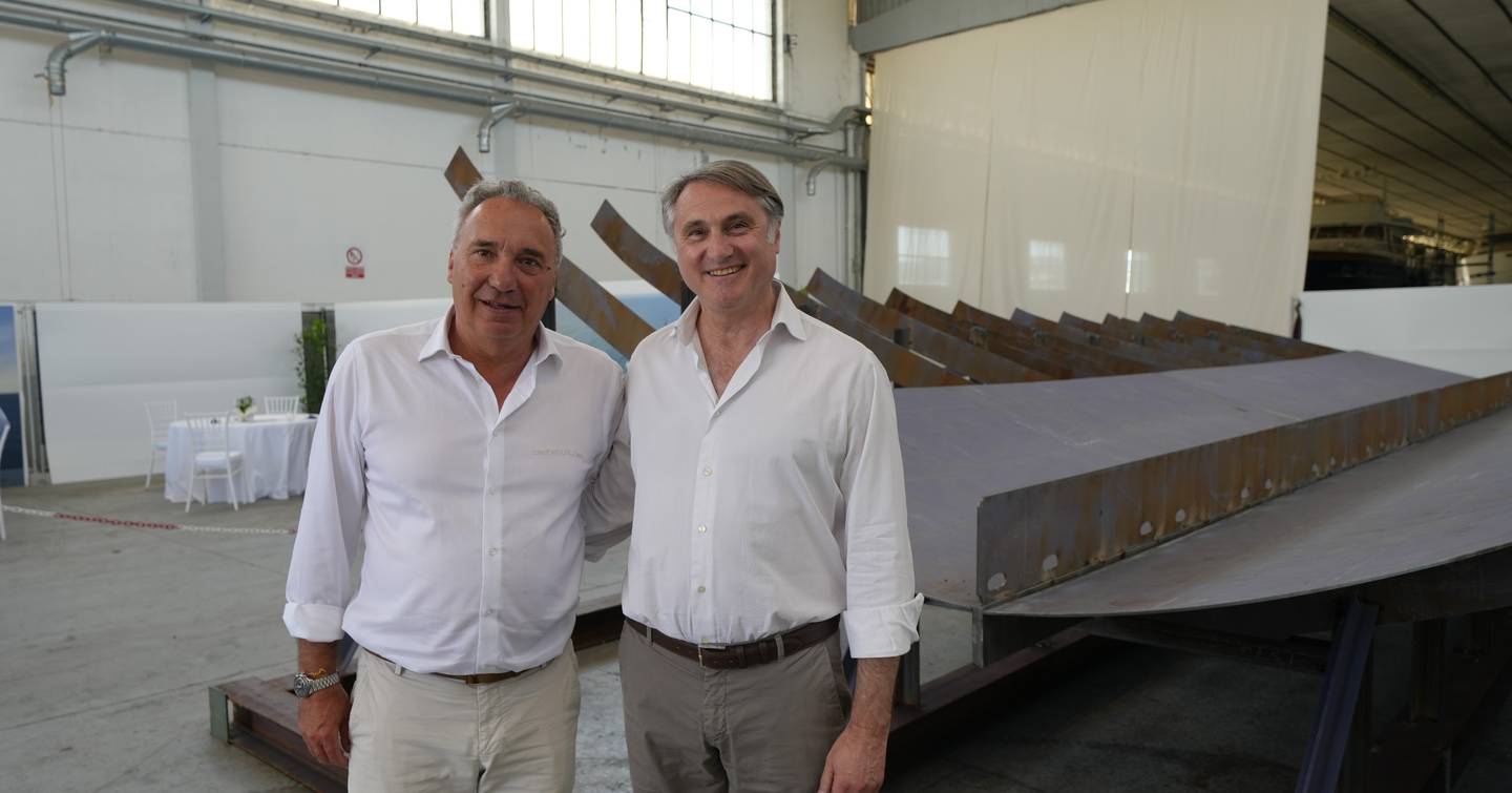 CEO Marco Massabò with the yard's chief designer Antonio Luxardo