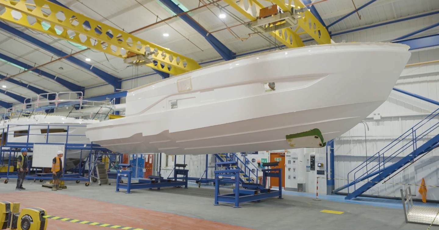 Princess C-Class C48 Motor Yacht out of hull mould 