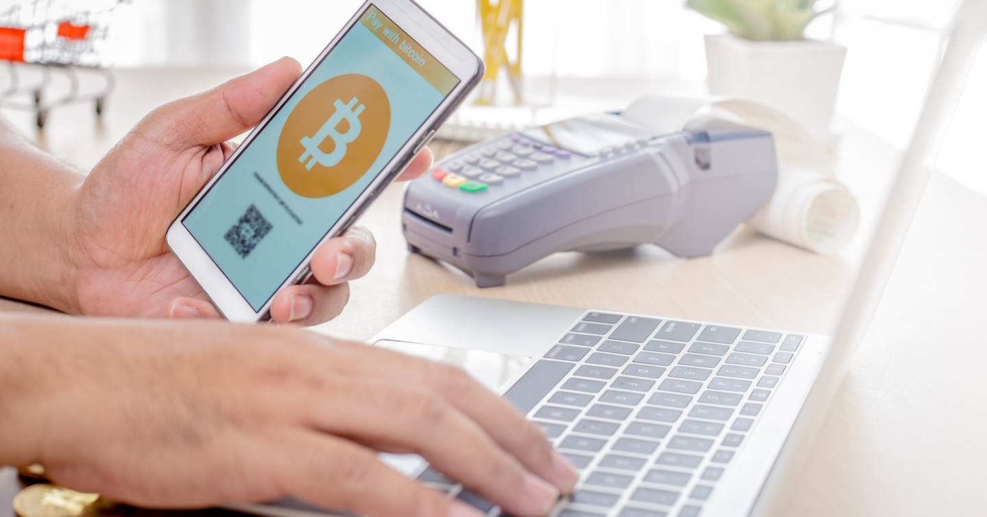 Bitcoin being used for online payment 