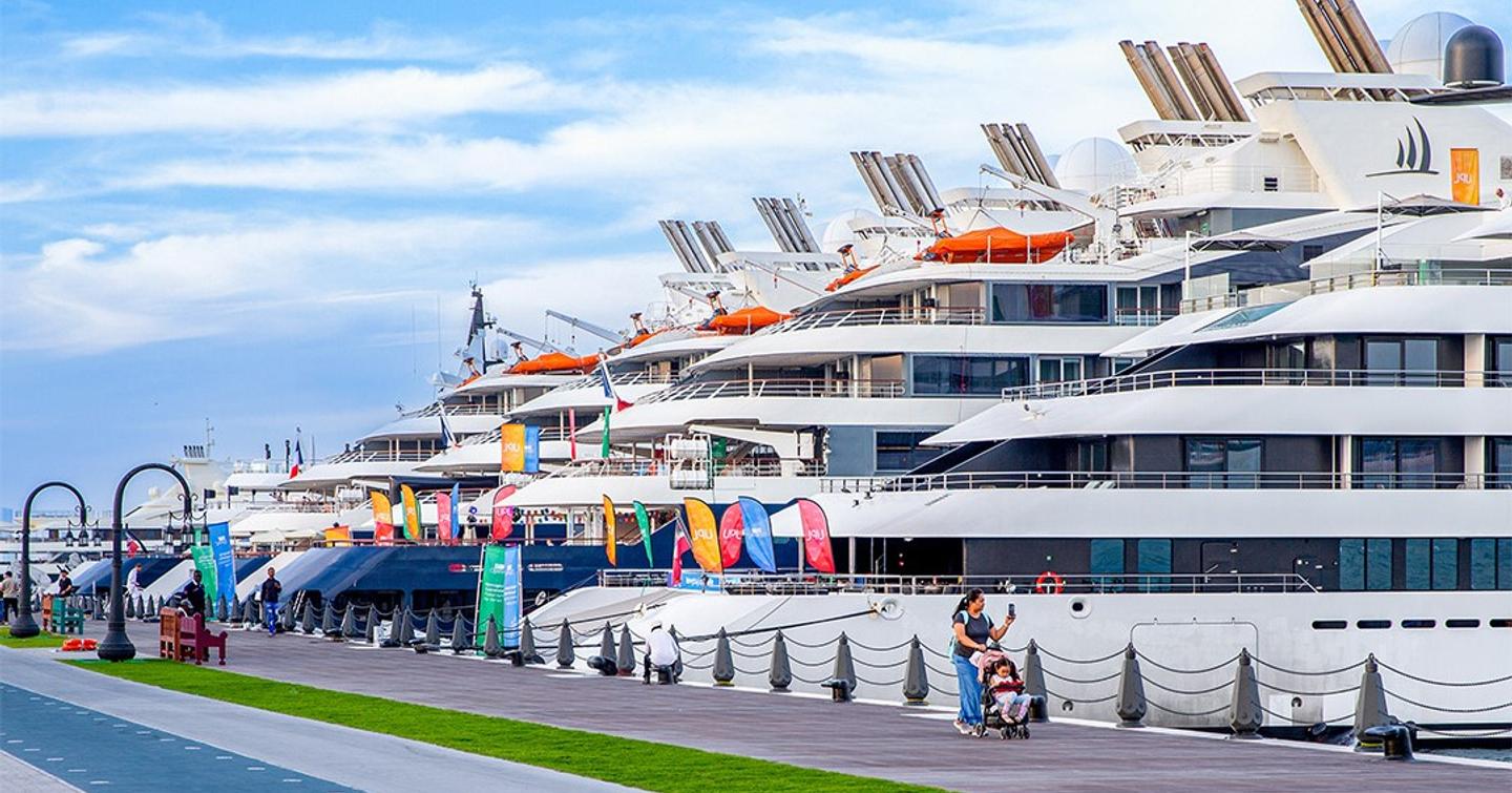 Superyachts berthed in Qatar