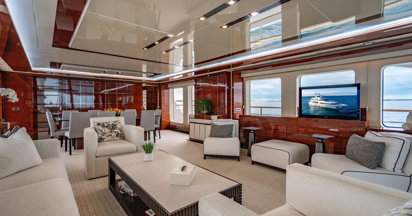 Benetti superyacht Allora main saloon lounge 