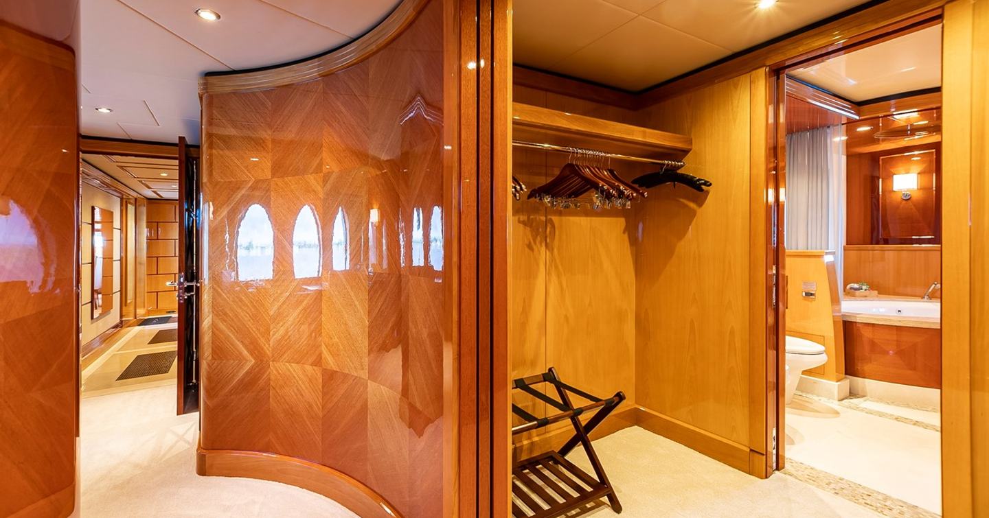 Superyacht Impromptu master stateroom closet 