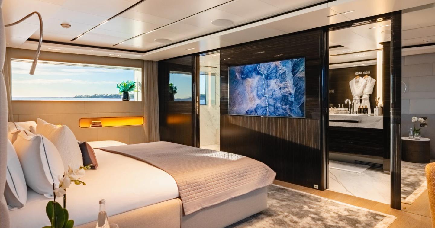  Admiral superyacht Althea master cabin with TV 