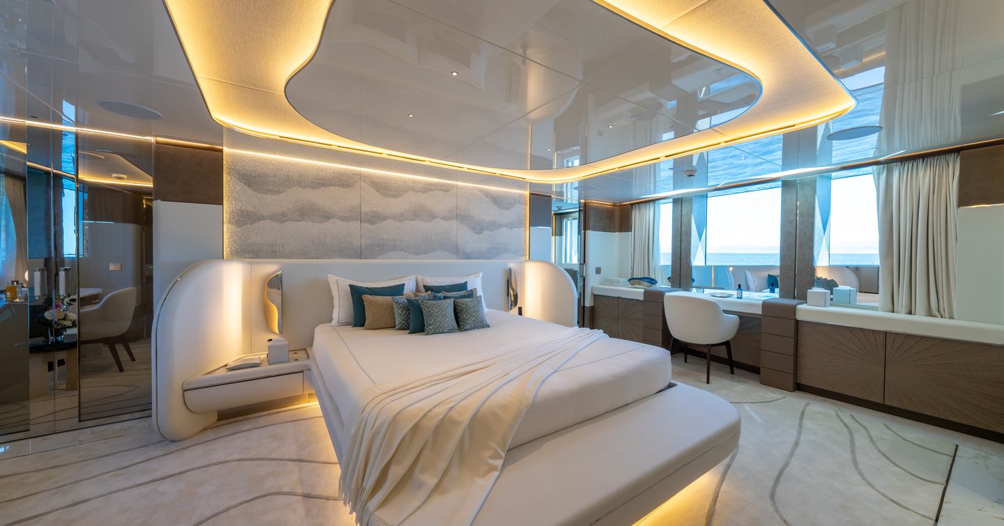 Bilgin Yachts superyacht Camila master cabin with large windows 