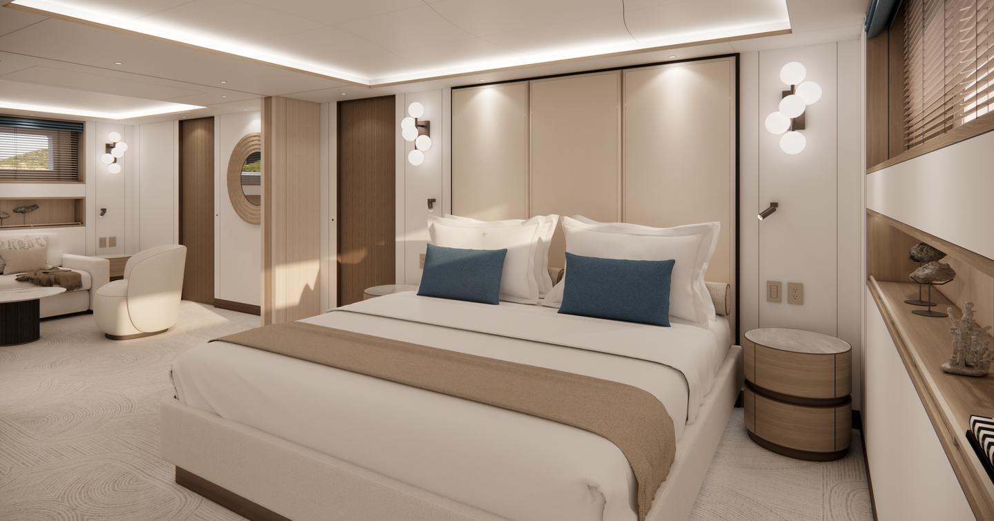 Rendering of superyacht Project Discovery cabin