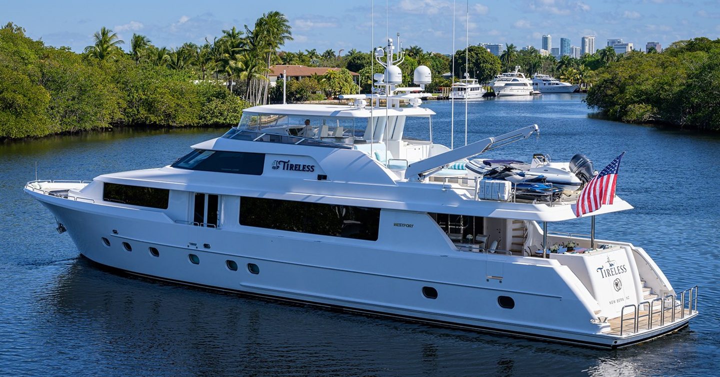 Superyacht Tireless' at anchor