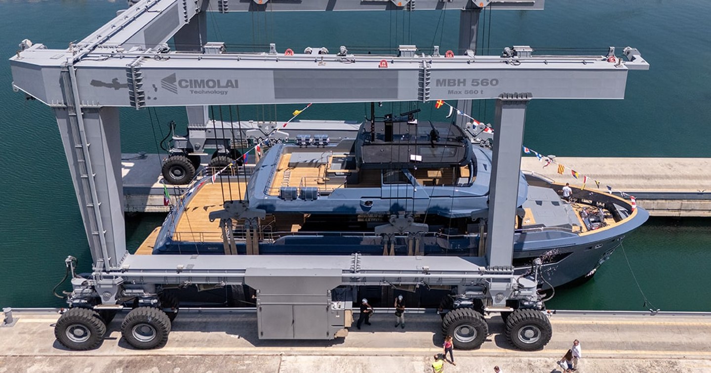 Cantiere delle Marche Haze² motor yacht about to be launched