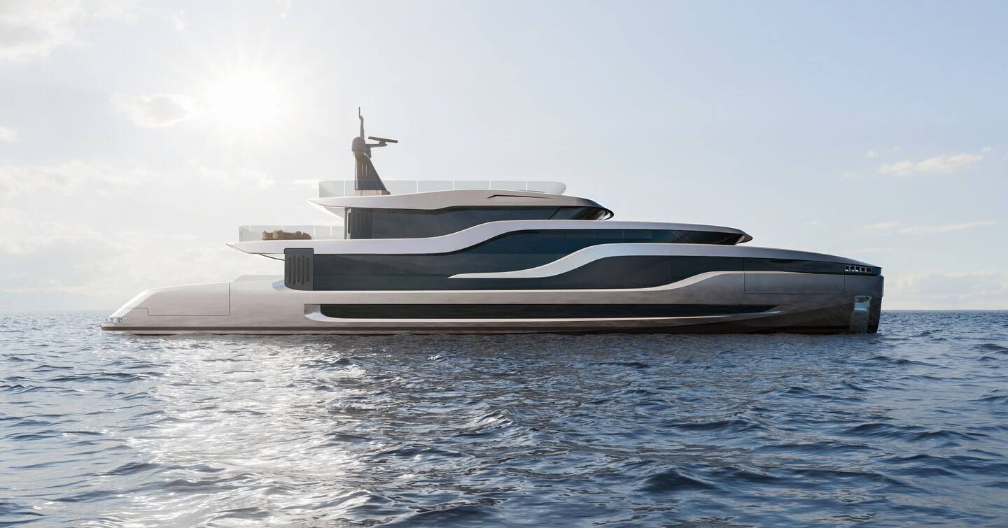 Rendering of Amer 42A superyacht 