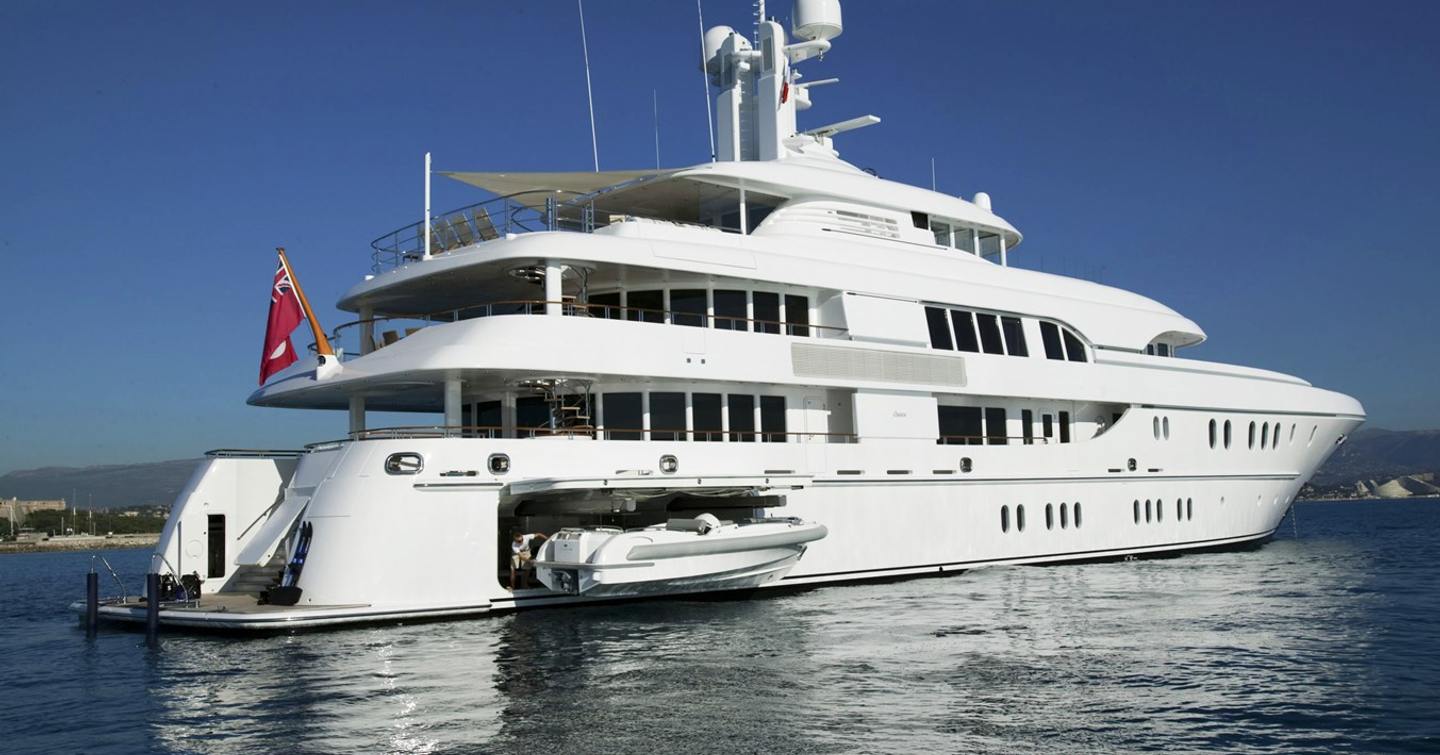 Starboard side of Superyacht Bella Vita