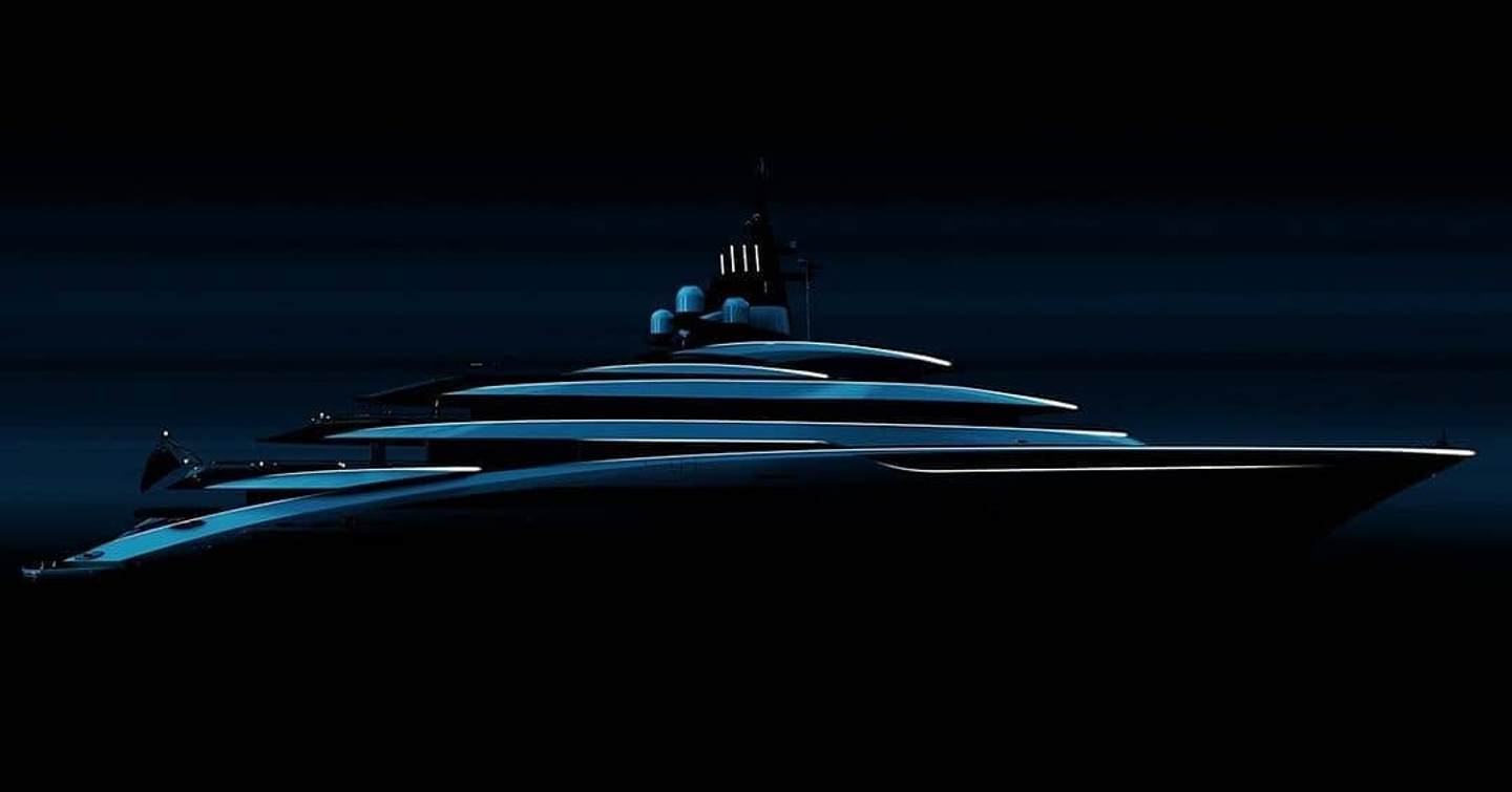 Initial rendering of superyacht ENZO, known then as Project Testarossa