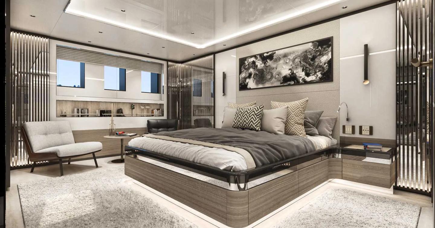 Rendering of Bilgin Yachts Superyacht Camila's bedroom