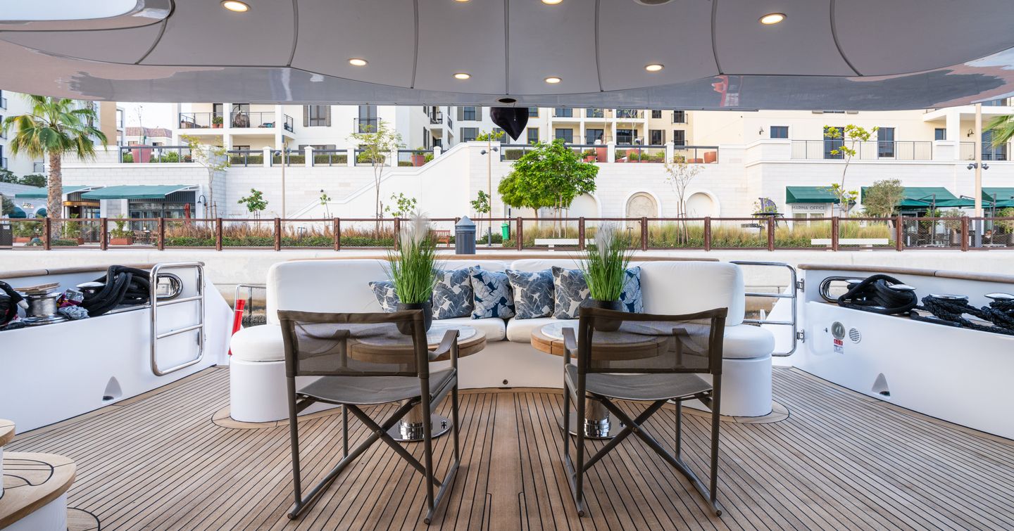Benetti superyacht DXB aft deck dining area 