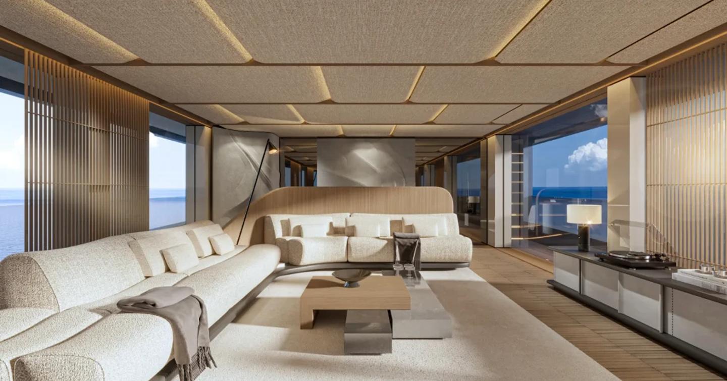 Rendering of Bellini Yacht Eternal 36 motor yacht main salon