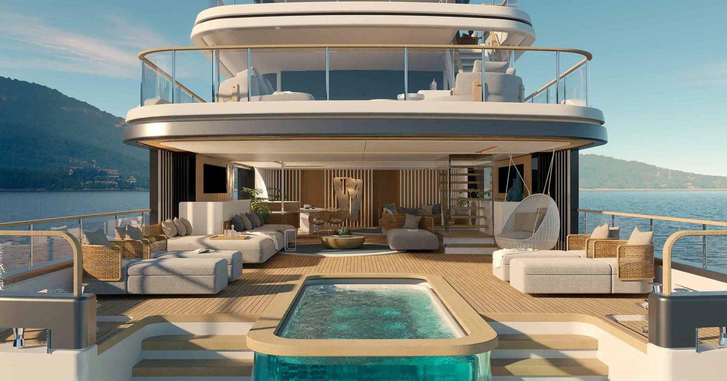 Benetti Motopanfilo 45M yacht aft deck and saloon 