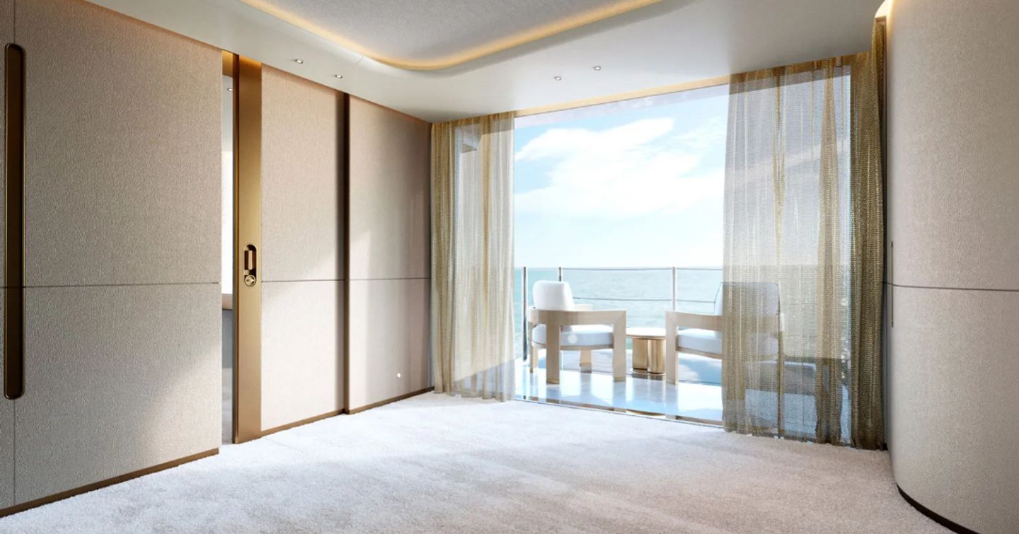 Large windows ensure ample natural light onboard the Admiral Quaranta 