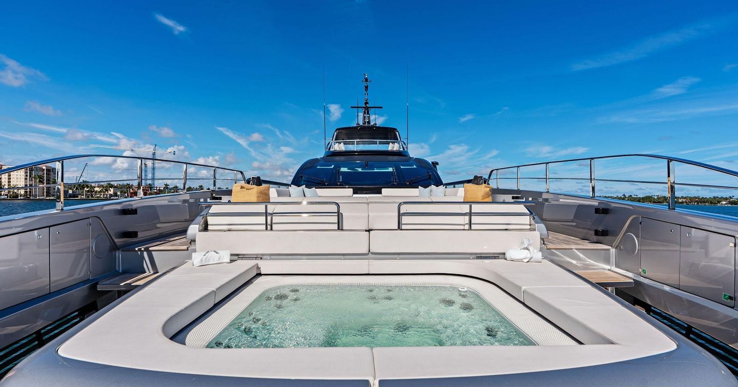 Riva yacht Tenacious foredeck jacuzzi 