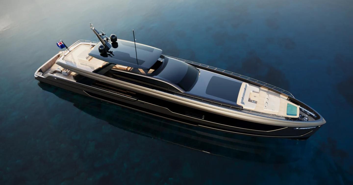 Rendering of Superyacht Project Zen at anchor