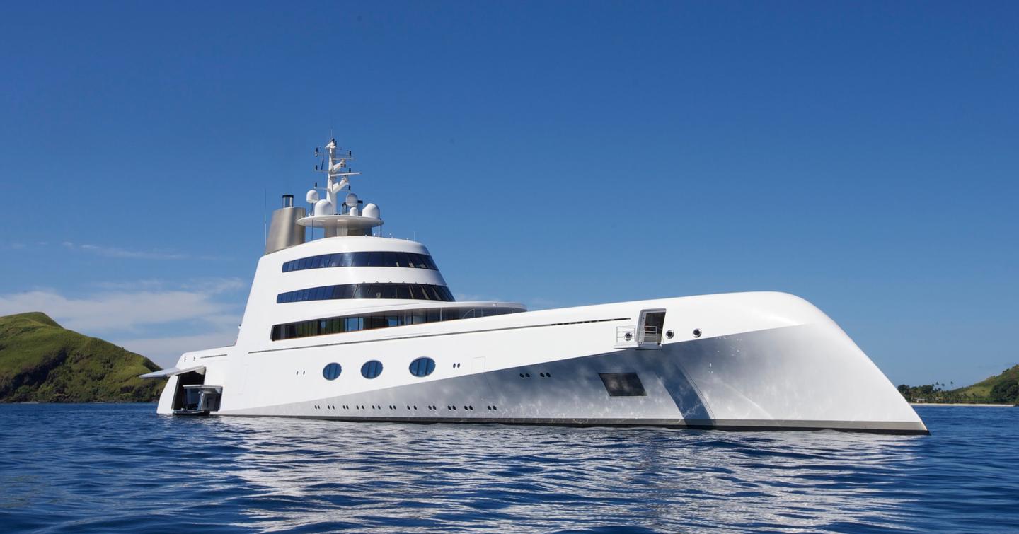 Blohm + Voss Superyacht A at anchor 