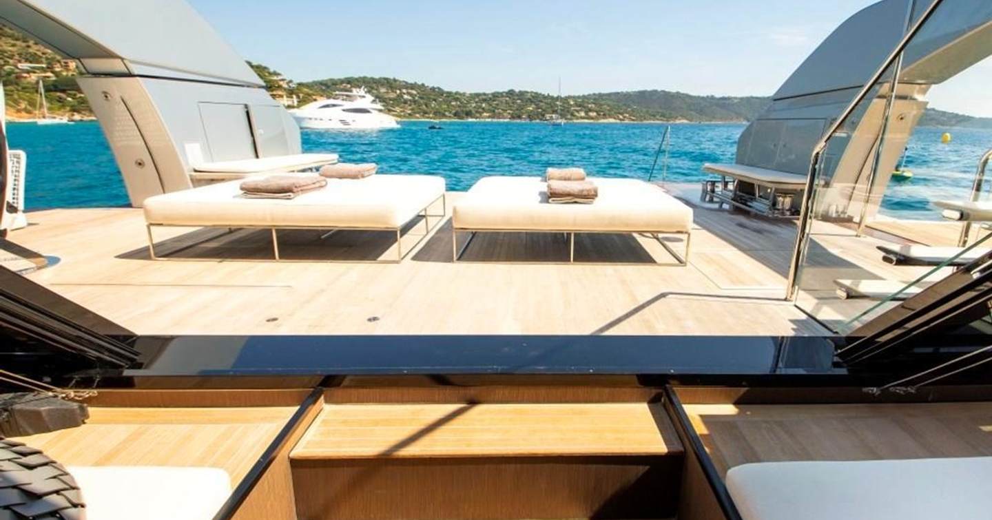Just Marie III outdoor areas aft view