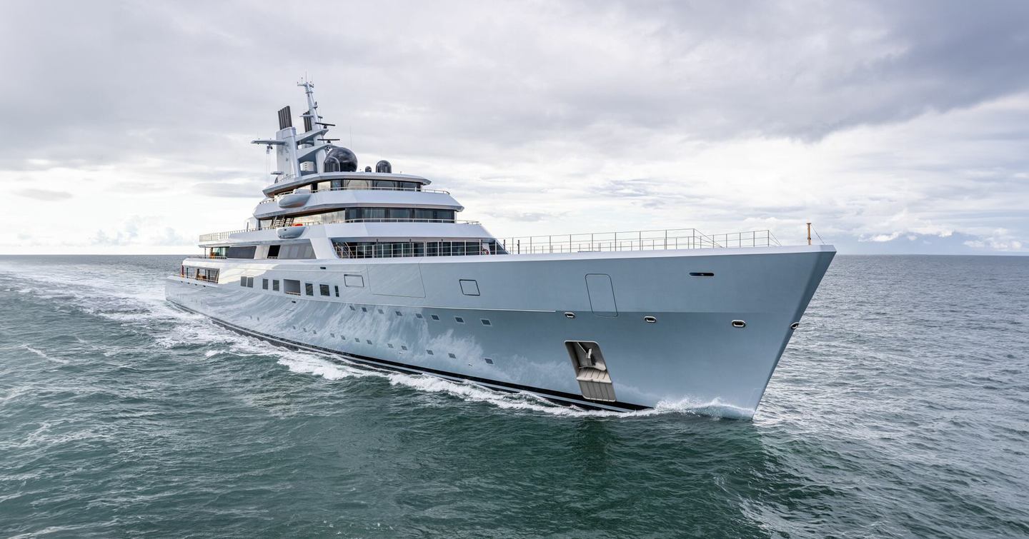 Superyacht dragonly on water