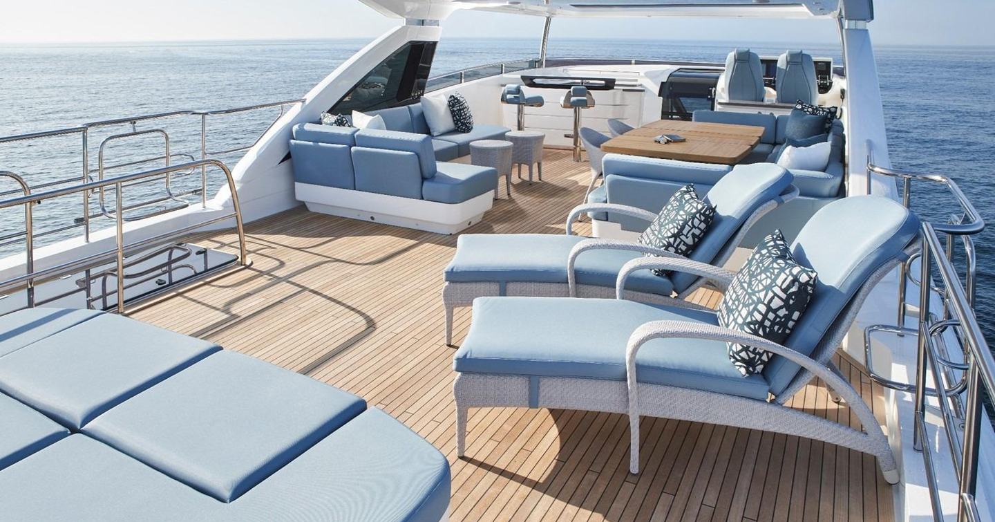 Princess motor yacht Adromelia sundeck lounge area 