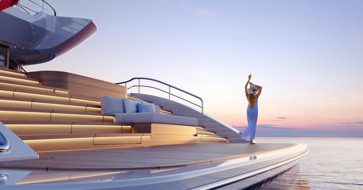 Guest on swim platform