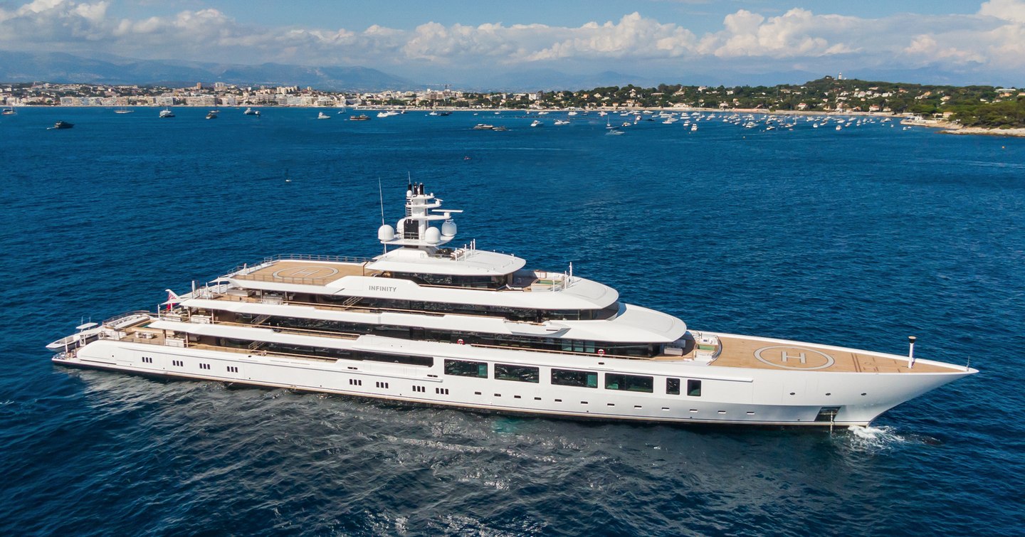 Superyacht Infinity on water