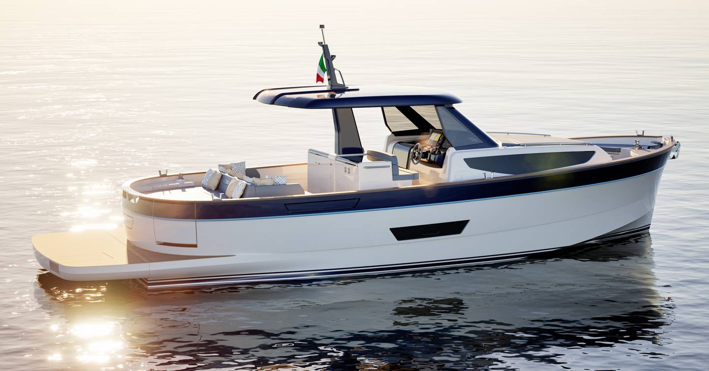Rendering of Apreamare Gozzo 42 boat 