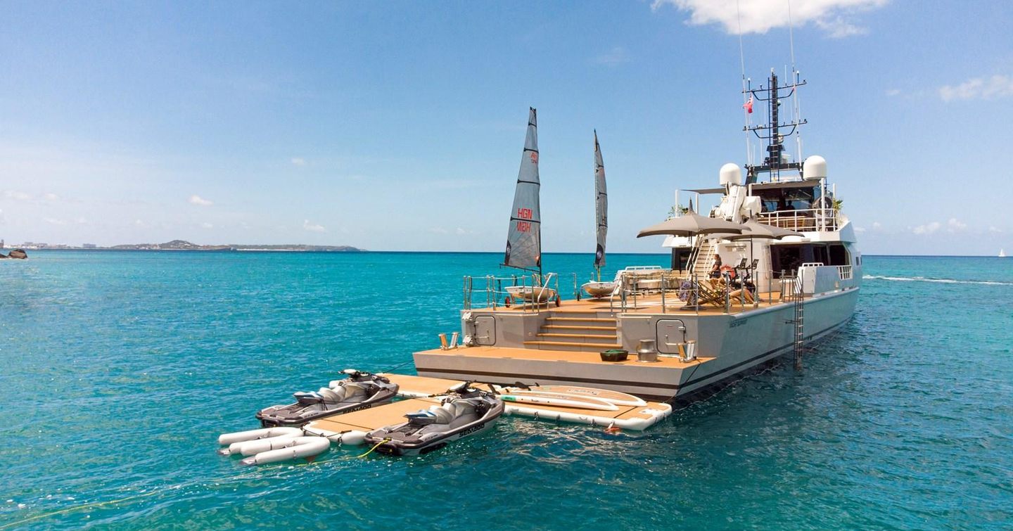 Bad Company Support beach club set up for water sports