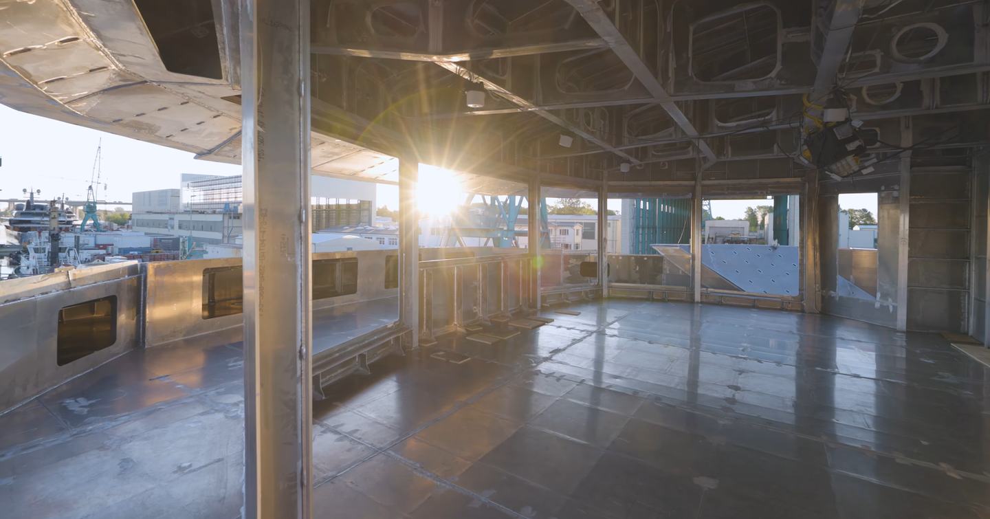 Lürssen Superyacht Project Ziggy interior upper decks pre-outfitting
